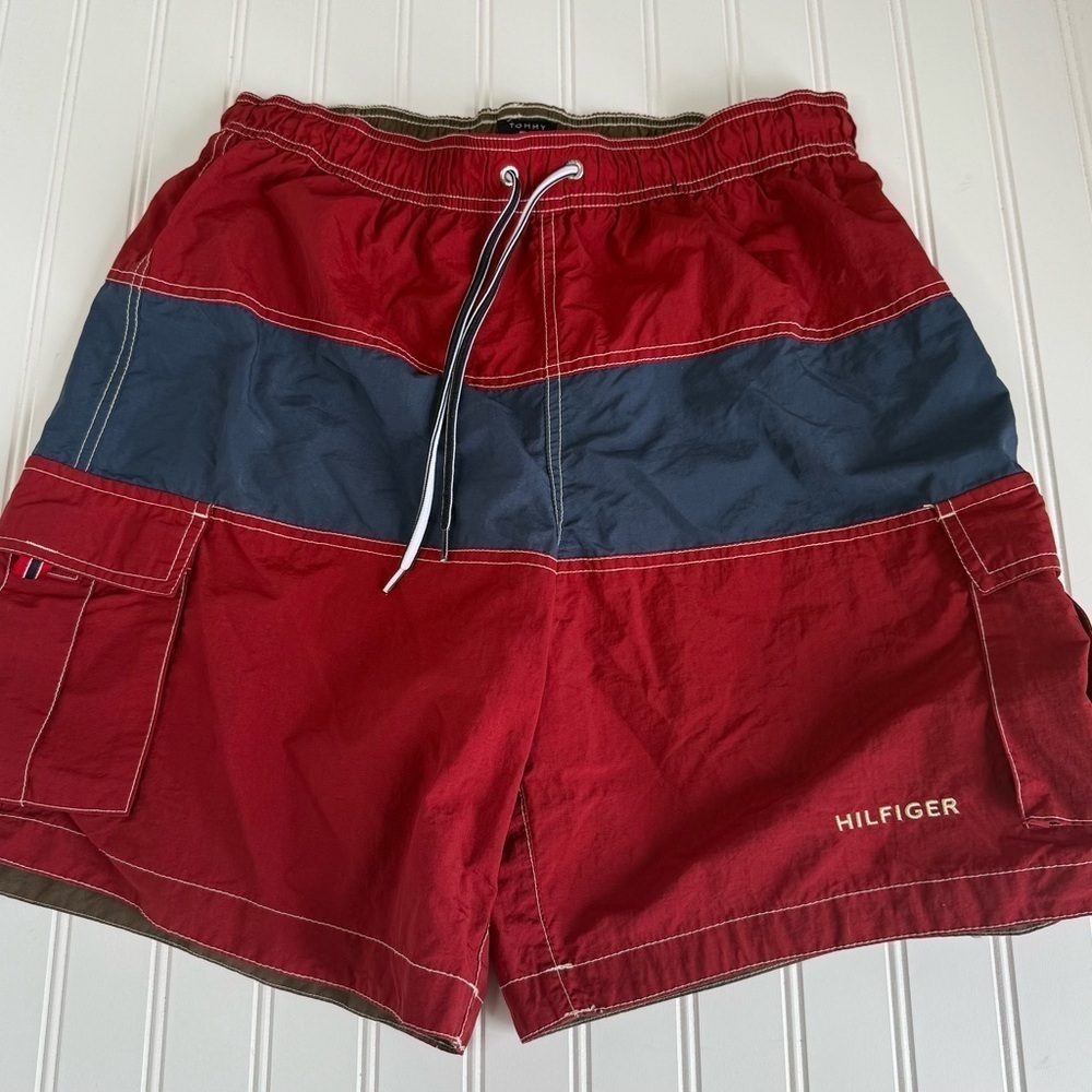 VINTAGE Tommy Hilfiger Board Shorts Mens Medium Swim Trunks Y2K. 976